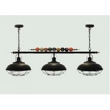 PENDENTE TRIPLO SINUCA BILHAR PRETO 120cm (1270) - comprar online