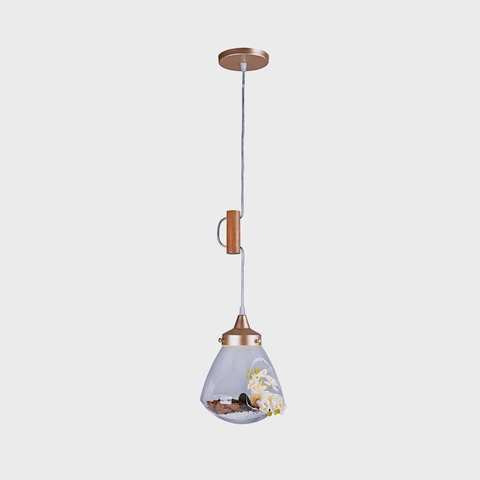 PENDENTE TERRARIO VIDRO TRANSP 19CM DOURADO MADELUSTRE 2961/1 CT/DR