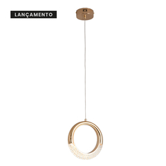 PENDENTE DIAMOND LED ROSE GOLD 10W 3000K Ø21CM SKYLIGHT SKY 3097