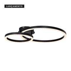 PLAFON HOLLY Ø50CM Ø30CM 50W 3000K PRETO SKYLIGHT SKY 4002PT