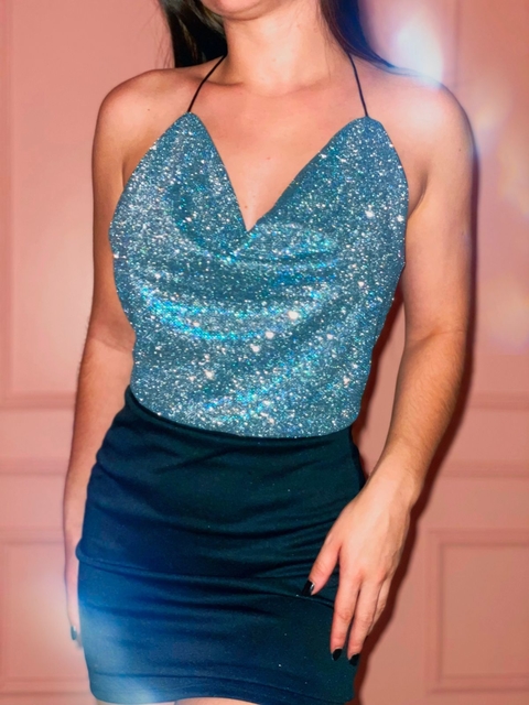 Cropped Mia Azul Turquesa
