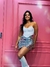Conjunto Saia Prata e Corset