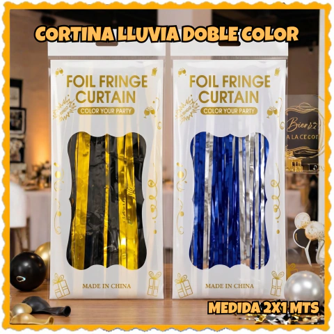 Cortina Lluvia Doble Color