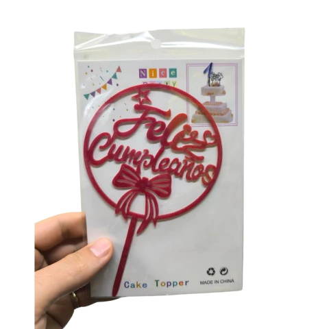 Topper para Tortas Rojo en internet