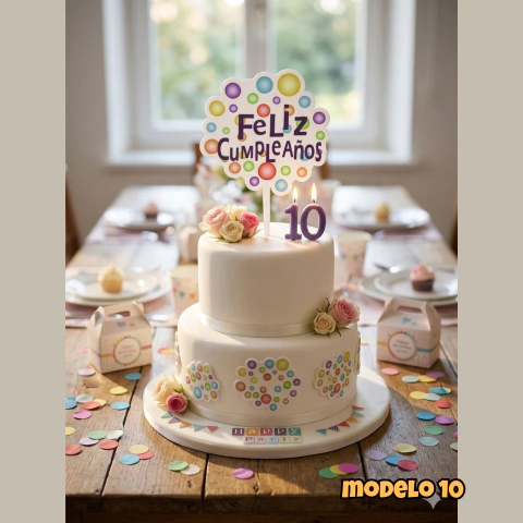Topper Premium Feliz Cumpleaños - tienda online