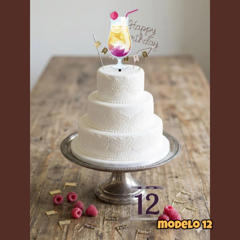 Topper Premium Feliz Cumpleaños