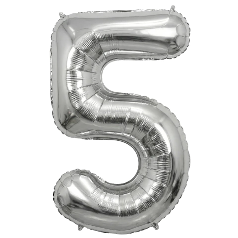 Imagen de Globos de números de 70cm Plateado