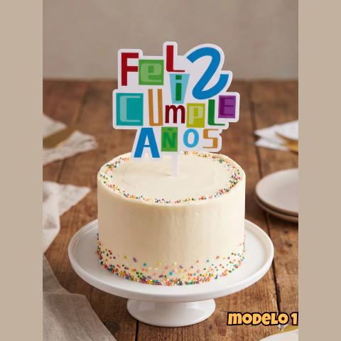 Topper Premium Feliz Cumpleaños - comprar online