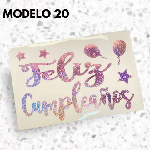 Sticker De Vinilo "Feliz Cumpleaños" Para Globos en internet