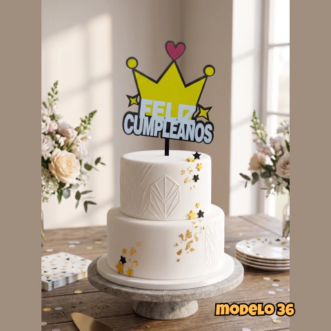 Topper Premium Feliz Cumpleaños