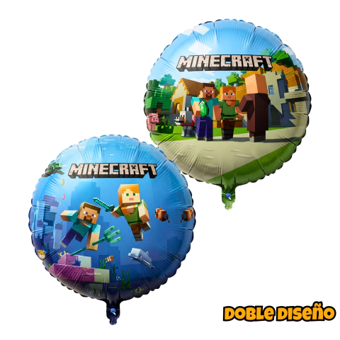 Globo Circulares Minecraft 45CM - PromoGlobos - Decorando Tus Momentos