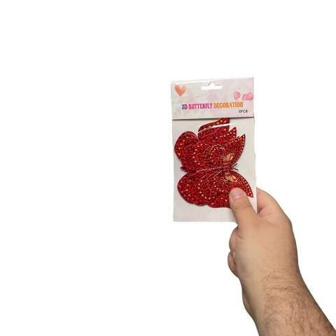 Blister Mariposas Holograficas Pack X6 - PromoGlobos - Decorando Tus Momentos