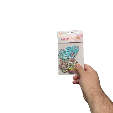 Imagen de Blister Mariposas Holograficas Pack X6