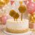 Topper para Torta Formas Dorado 6 Piezas - PromoGlobos - Decorando Tus Momentos