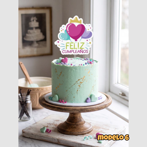 Topper Premium Feliz Cumpleaños