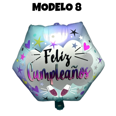 Globo Hexagonal Feliz Cumpleaños 45Cm en internet