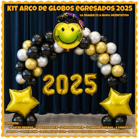 Kit Arco de Globos "Egresados 2025" - comprar online