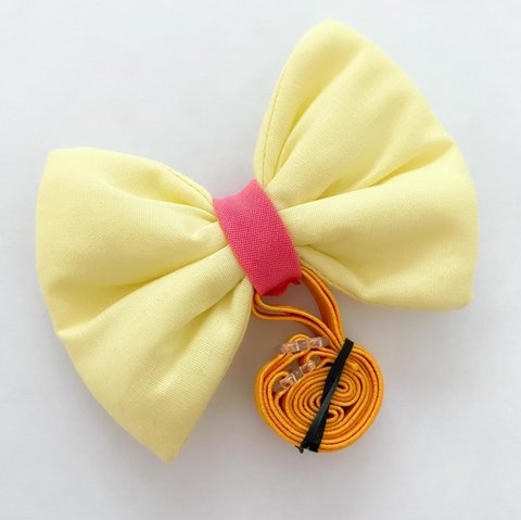 Laço Duo Amarelo bebê com Rosa