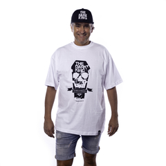 Remera De Algodón Old School Estampada "MICROFONO" BLANCO( MOLDERIA GRANDE)