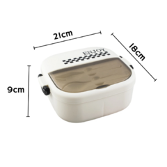 TAPER LUNCH BOX ENJOY - CON 3 DIVISIONES Y CUBIERTOS - Orden and Co!