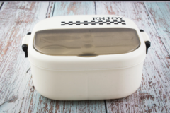 TAPER LUNCH BOX ENJOY - CON 3 DIVISIONES Y CUBIERTOS - tienda online