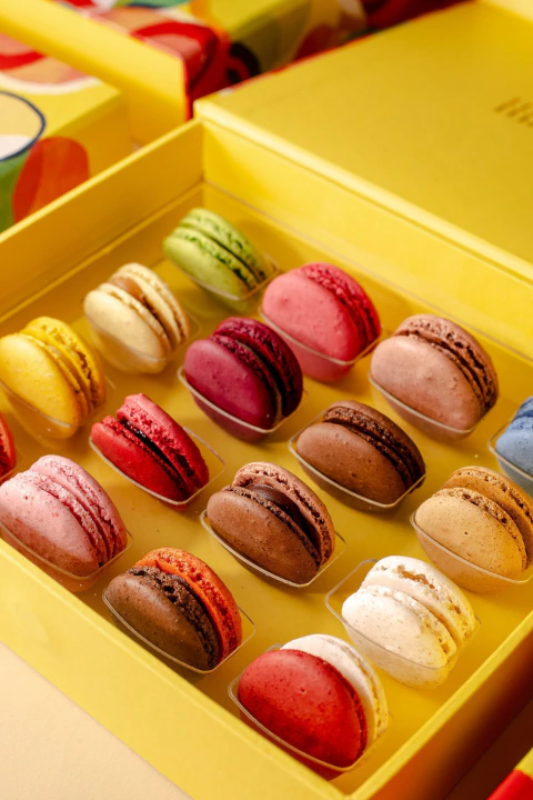 Caixa 16 mini macarons