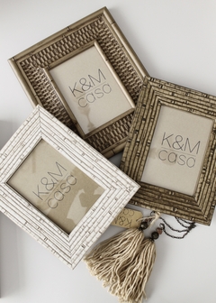 Portarretrato En Madera Simil Caña Para Foto De 13x18cm! - K&M casa