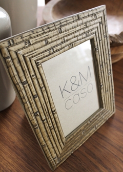 Portarretrato En Madera Simil Caña Para Foto De 15x21 cm! - K&M casa