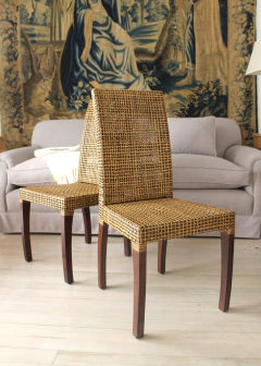 Silla en madera y rattan! 6 en stock