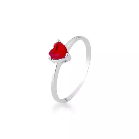 Anel Coração Vermelho Solitário - comprar online