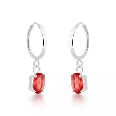 Brinco Argola Fio Lisa Oval Vermelho - comprar online