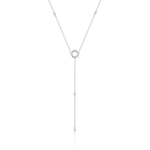 Colar Gravatinha Prata com Zircônia - comprar online