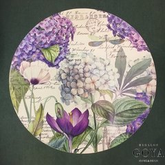 Mesa Auxiliar Plegable Madera Estampada Hortensias - comprar online