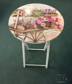 Mesa Auxiliar Plegable Madera Estampada Les Fleurs