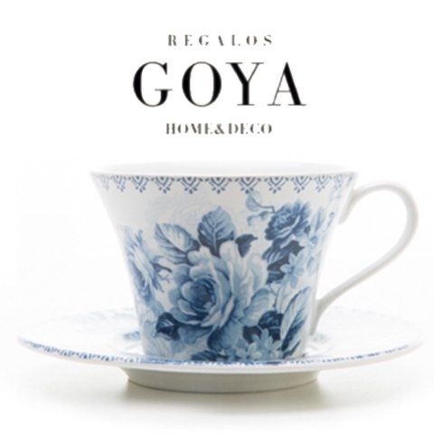 Taza de Te Con Plato JB Blue Print - Loza Inglesa