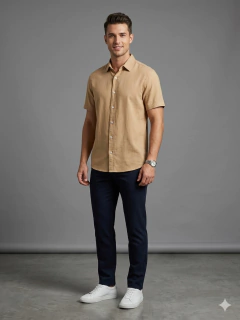 Camisa de botão em linho