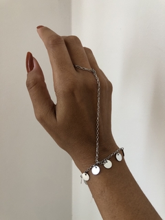 Pulseira com anel aço