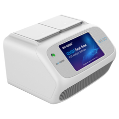 TERMOCICLADOR PCR TEMPO REAL, 1 CANAL, LCD COLOR 7" TOUCHSCREEN 0°-100°C RAMPA AQ/RE: 6°C/S COM 1 BLOCO 16 X 0.2ML