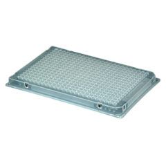 MICROPLACA PARA PCR COM SAIA, 384 POCOS, 40µL. PACOTE COM 10 UN. TRANSPARENTE