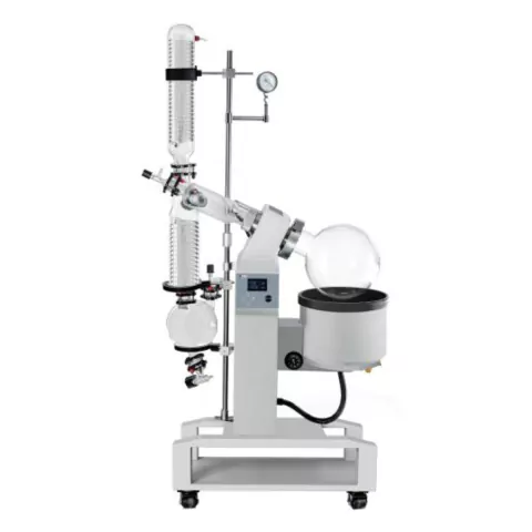 Evaporador Rotativo DLAB RE5000-E: 50L, 11L/h, 20-100°C, Elevação Motorizada e Display LCD