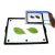 Sistema multifoliar operado por tablet de alta resolução e mesa de iluminação backlight, realizando a varredura fotográfica instantânea de múltiplas amostras posicionadas lado a lado para o cálculo automatizado de área, perímetro e lesões foliares.