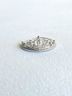 Anel Coroa de Prata 925 e Zircônia - comprar online