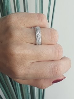 Anel de Prata 925, Banho de Ródio e Zircônia
