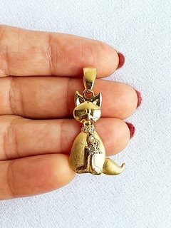 Pingente Gato de Banho de Ouro 18k e Zircônia - comprar online