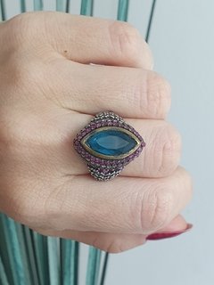 Anel Turco de Prata 925 e Zircônia