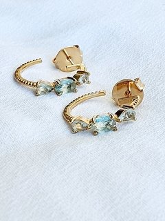 Brinco de Banho de Ouro 18k e Zircônia