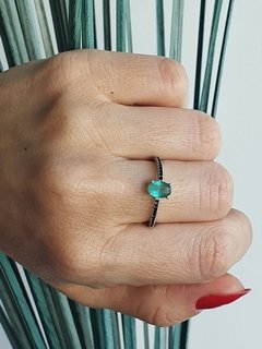 Anel de Prata 925, Banho de Ródio Branco e Zircônia