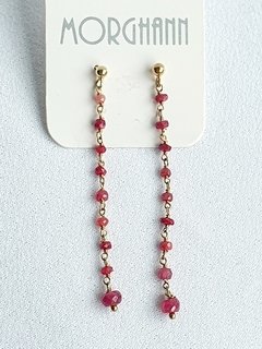 Brinco de Banho de Ouro 18k e Rubi