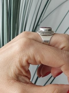 Anel de Rubi Indiano e Prata 925 - comprar online