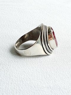 Anel de Rubi Indiano e Prata 925 - Morghann semijoias - peças em prata, banho de ouro, pedras naturais  